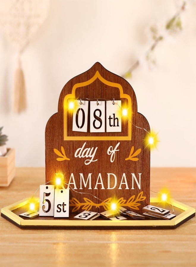 تقويم رمضان من سيلووي، تقويم خشبي للعد التنازلي، زينة منزلية، 30 يومًا حتى عيد الفطر 2025، هدية رمضانية، زينة إسلامية، ديكور رمضان والعيد - Image 2